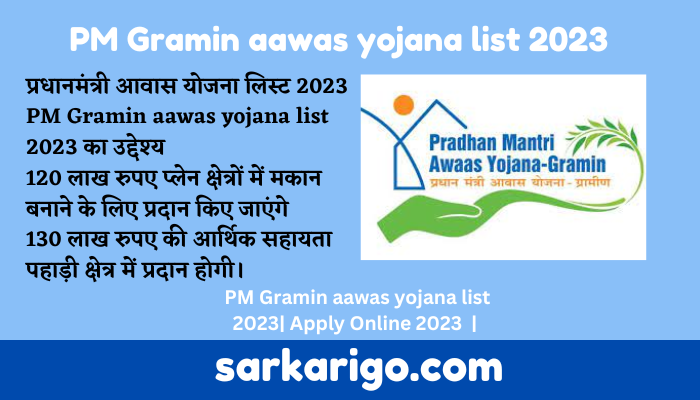 PM Gramin aawas yojana list 2023