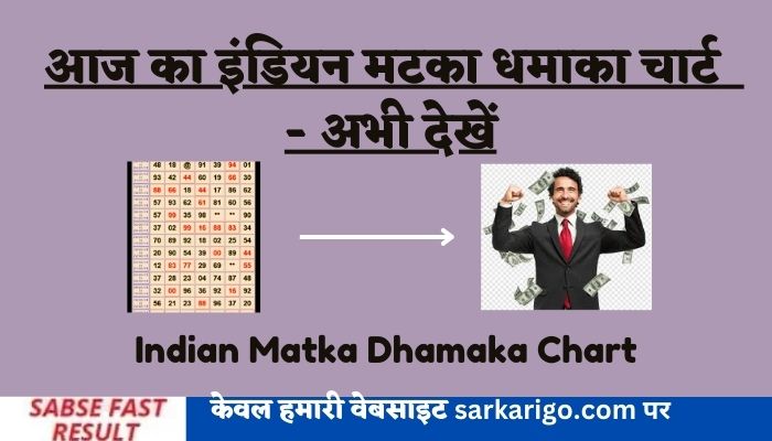 Indian matka dhamaka Chart